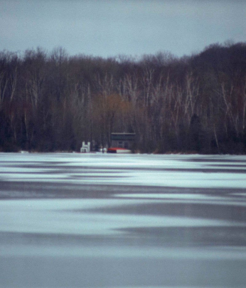 Peter Doig "Across the Lake" C-print, 2000. Landscape photography of a winter scape.