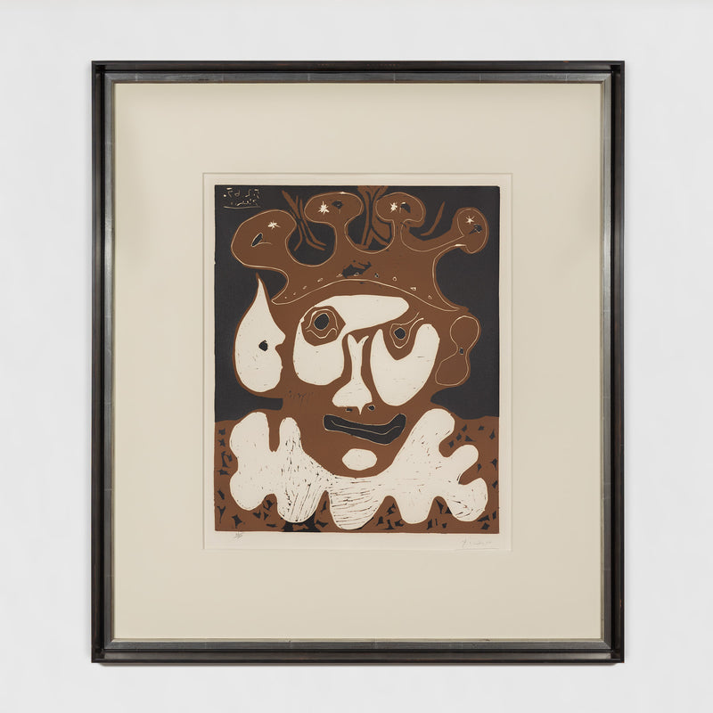picasso carnaval tete de bouffon linocut print limited edition signed pablo picasso famous artist art history important artwork collect picasso buy picasso sell picasso 