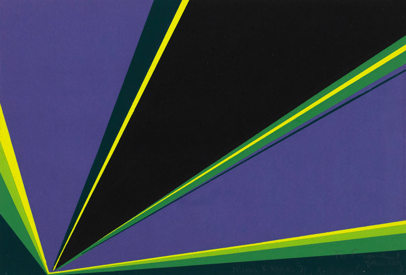 RITA LETENDRE "PURPLE XMAS" ACRYLIC ON PAPER, 1971