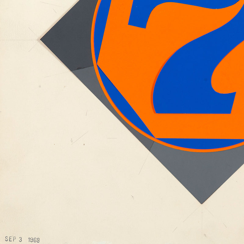 Robert Indiana "Heptagon" Original collage maquette, 1969