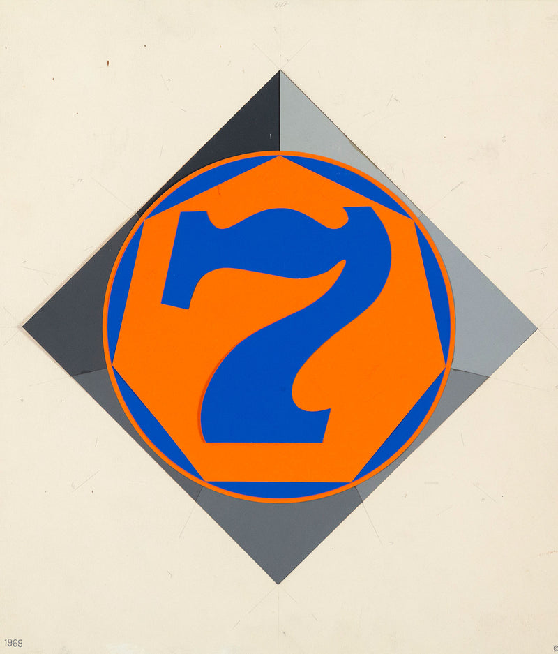 Robert Indiana "Heptagon" Original collage maquette, 1969