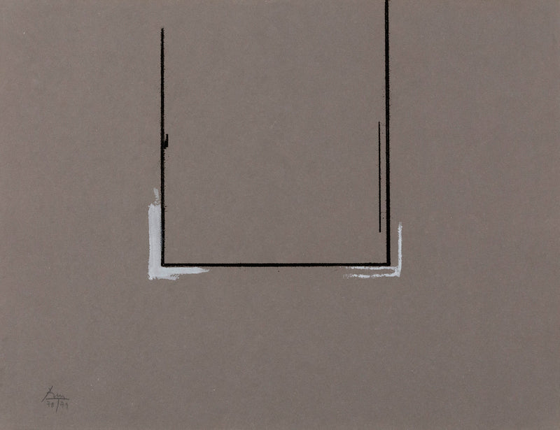 Robert Motherwell "Gray Open with White Paint"  USA, 1981. Soft-ground etching and pochoir.