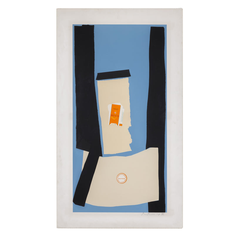 ROBERT MOTHERWELL "HARVEST, IN SCOTLAND" LITHOGRAPH & COLLAGE, 1973