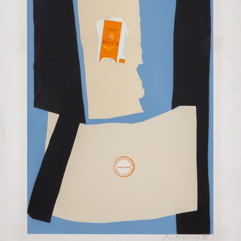 ROBERT MOTHERWELL "HARVEST, IN SCOTLAND" LITHOGRAPH & COLLAGE, 1973