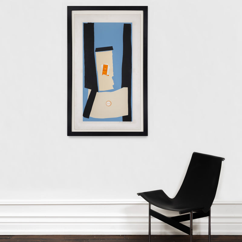 ROBERT MOTHERWELL "HARVEST, IN SCOTLAND" LITHOGRAPH & COLLAGE, 1973