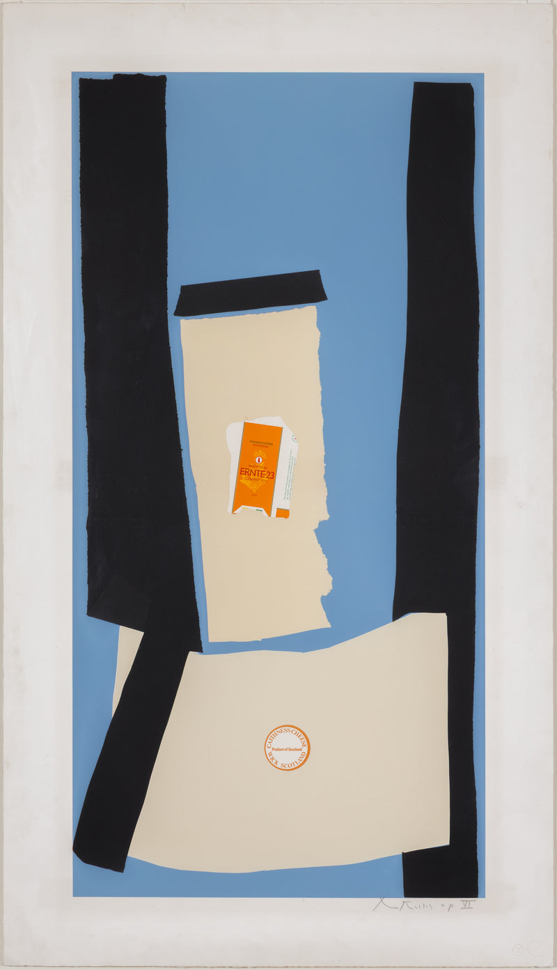 ROBERT MOTHERWELL "HARVEST, IN SCOTLAND" LITHOGRAPH & COLLAGE, 1973