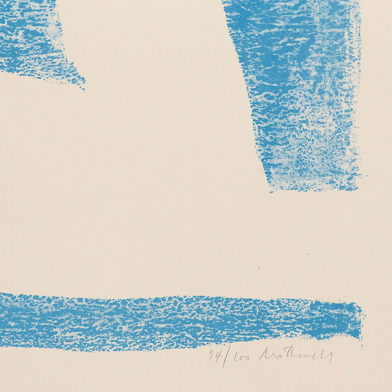 Robert Motherwell "Summertime in Italy with Blue"  USA, 1966.  Lithograph on Arches Cover paper. Famous abstract expressionist work on paper.