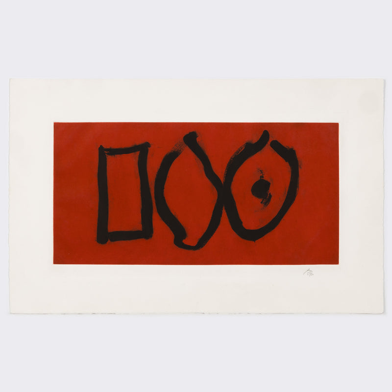 robert motherwell three forms etching aquatint red black bold 1988 1980s iconic abstract artist 