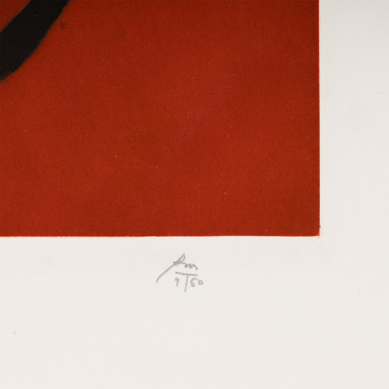robert motherwell three forms etching aquatint red black bold 1988 1980s iconic abstract artist 