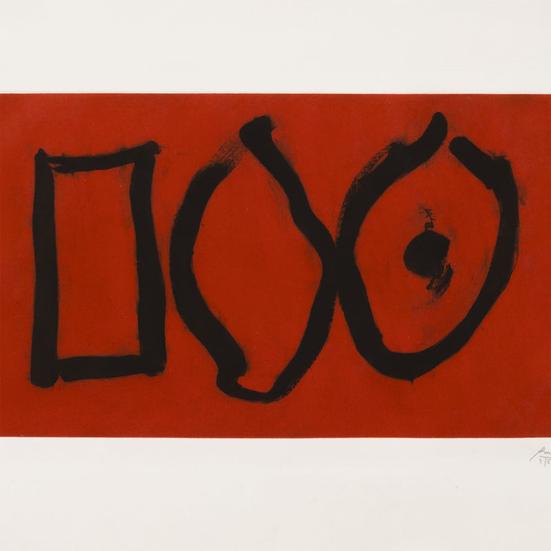 robert motherwell three forms etching aquatint red black bold 1988 1980s iconic abstract artist 