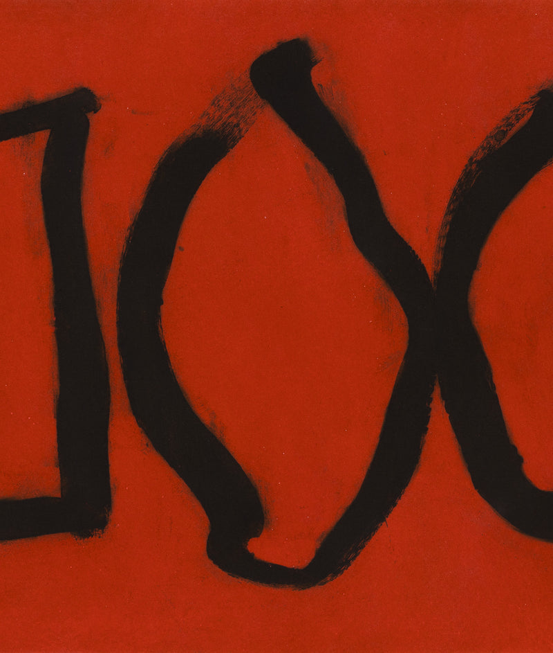 robert motherwell three forms etching aquatint red black bold 1988 1980s iconic abstract artist 