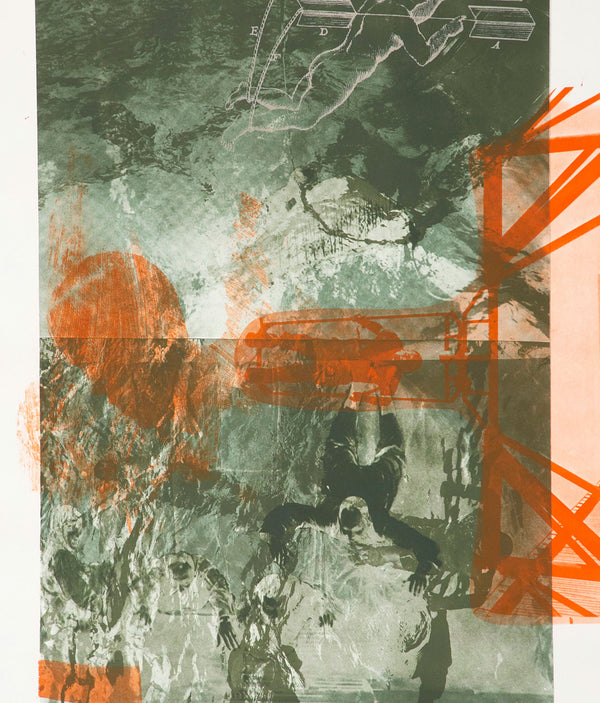 Robert Rauschenberg "Bait (Stoned Moon)" Lithograph, 1970.