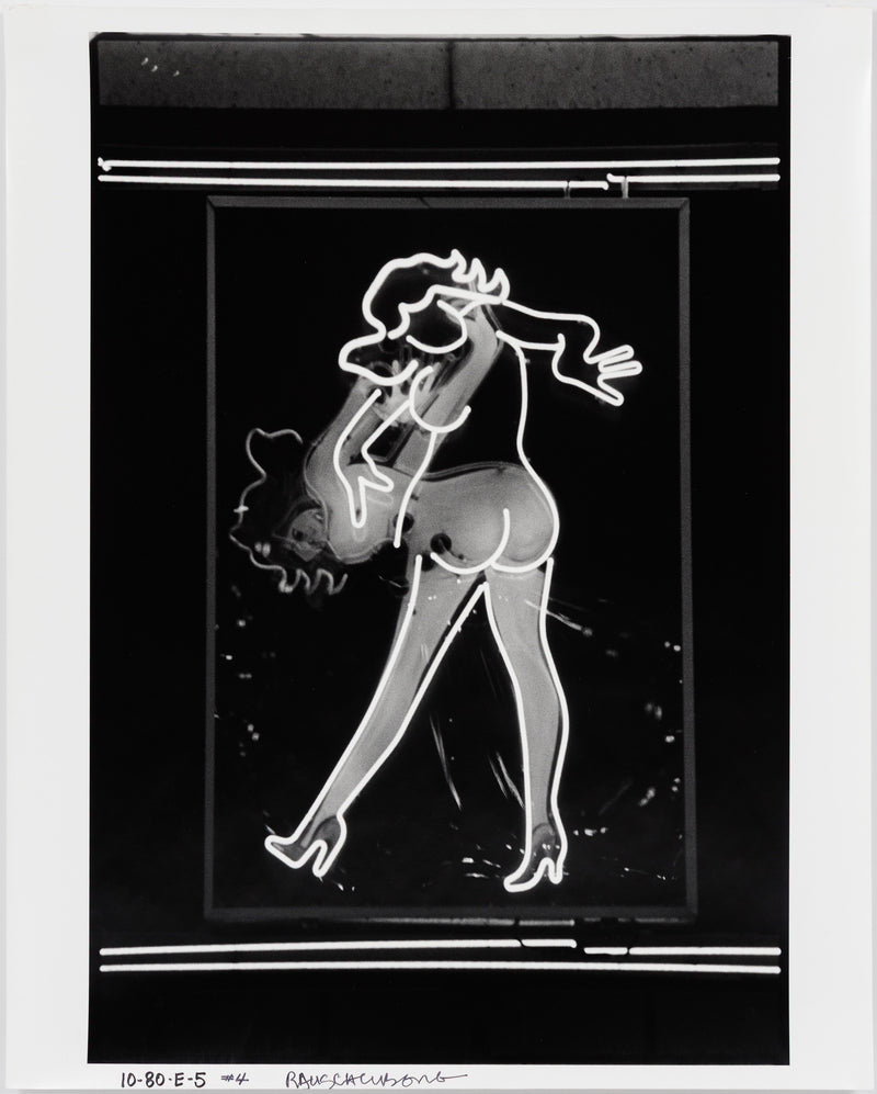 robert rauschenberg city limits NYC Boston photography neon sign in + out city limits pop artist pop art innovative pop art rob photograph black and white B&W toronto canada american artist icon