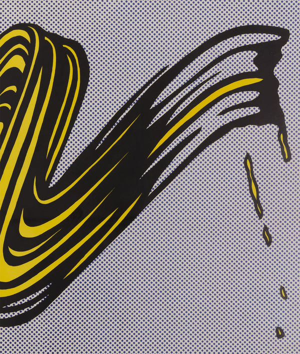 Black and yellow abstract design on a gray background