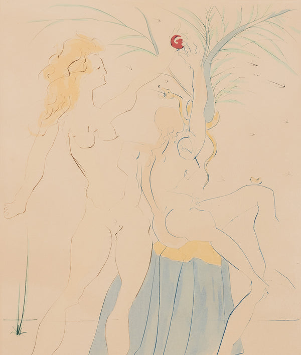 salvador dali adam and eve figures still life historical heritage etching multiple surrealist surrealism stencil arches biblical story historical painter iconic 