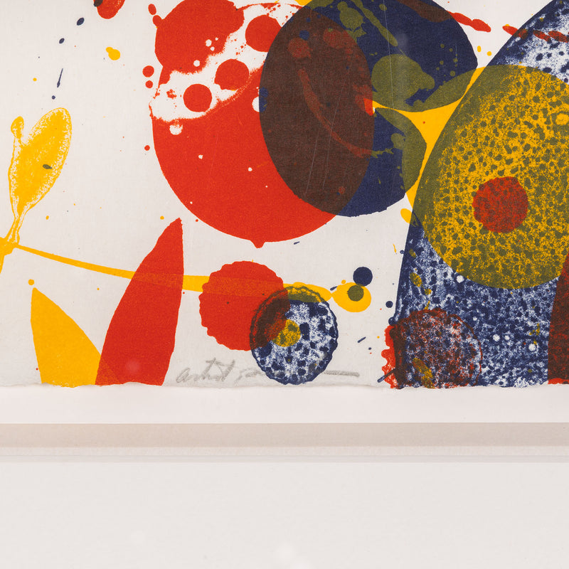 SAM FRANCIS "PRIMARIES" LITHOGRAPH, 1964