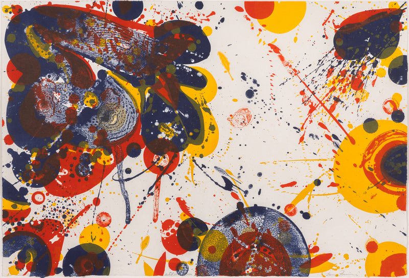 SAM FRANCIS "PRIMARIES" LITHOGRAPH, 1964