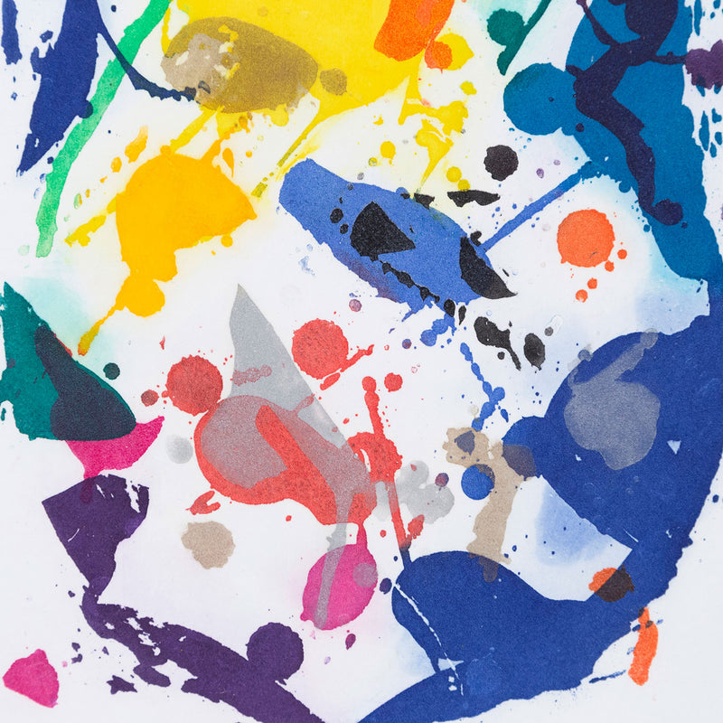 Sam Francis "Untitled" USA, 1987. Aquatint on Rives BFK. In his signature palette of bold colors, Francis weaves several abstract shapes together in an eye-catching and harmonic composition. Abstract expressionism. Toronto art gallery.