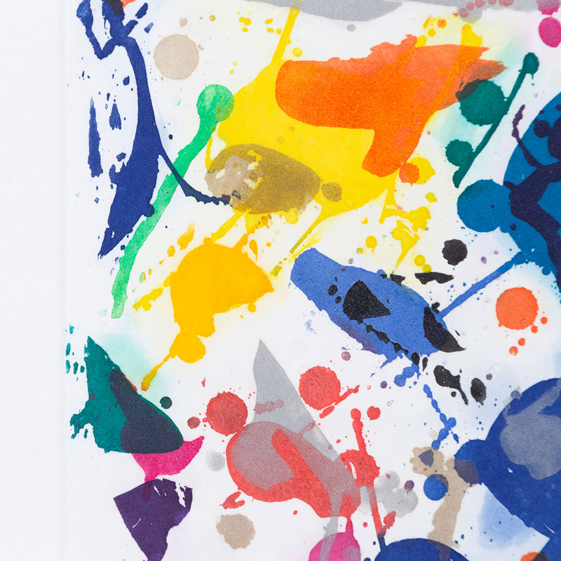 Sam Francis "Untitled" USA, 1987. Aquatint on Rives BFK. In his signature palette of bold colors, Francis weaves several abstract shapes together in an eye-catching and harmonic composition. Abstract expressionism. Toronto art gallery.