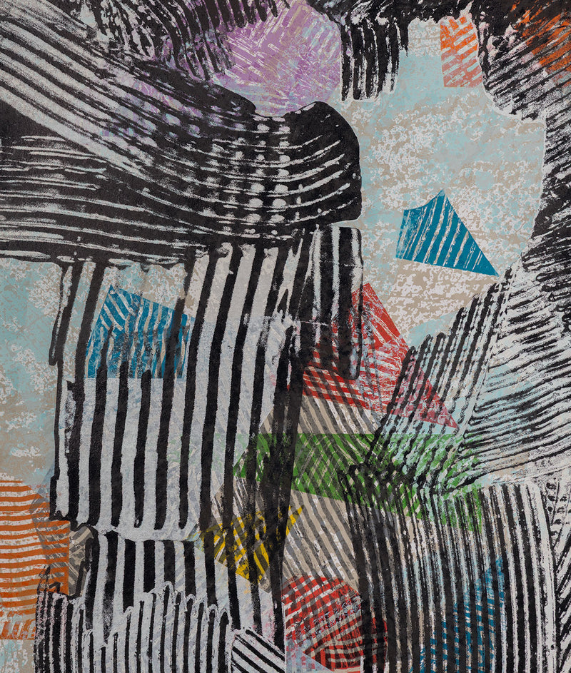 Sam Gilliam Dogon V 2005 print limited edition collect Sam Gilliam artwork lithograph suite of prints West Africa Dogon people traditions collect sam gilliam prints lithograph intaglio and relief framed high-res 