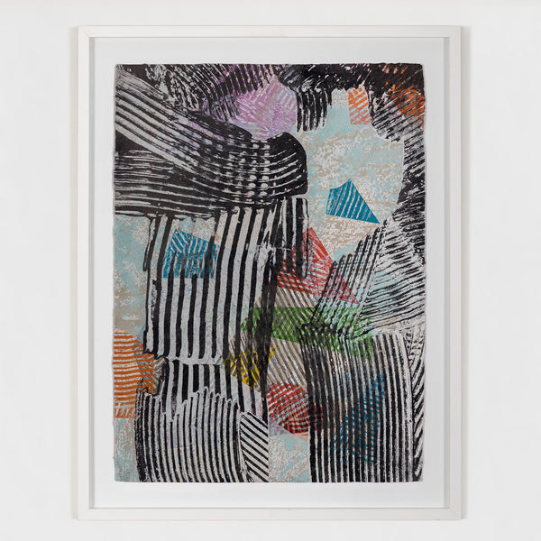 Sam Gilliam Dogon V 2005 print limited edition collect Sam Gilliam artwork lithograph suite of prints West Africa Dogon people traditions collect sam gilliam prints lithograph intaglio and relief framed high-res 