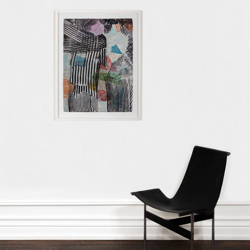 Sam Gilliam Dogon V 2005 print limited edition collect Sam Gilliam artwork lithograph suite of prints West Africa Dogon people traditions collect sam gilliam prints lithograph intaglio and relief framed high-res signed numbered dated hand-signed