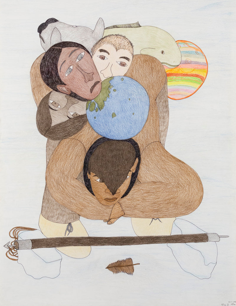 Shuvinai Ashoona untitled colored pencil drawing, 2016. Original indigenous art available in Toronto.