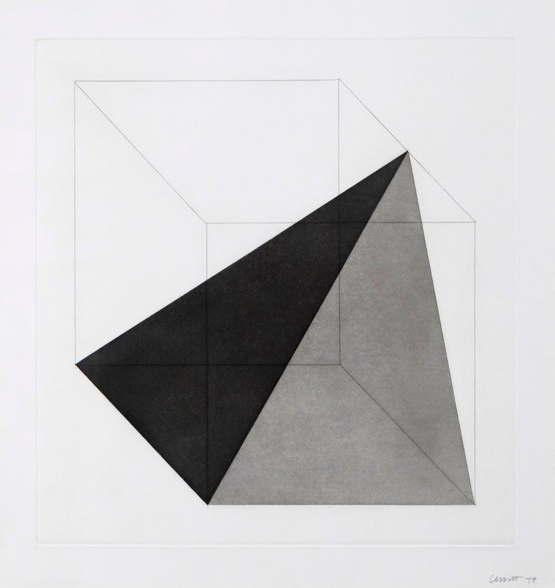 Sol LeWitt "Forms Derived from a Cube" USA, 1982. Etching with aquatint on Somerset Satin White paper. Geometric abstraction. 1980s abstraction. Iconic American artist. Toronto art gallery.
