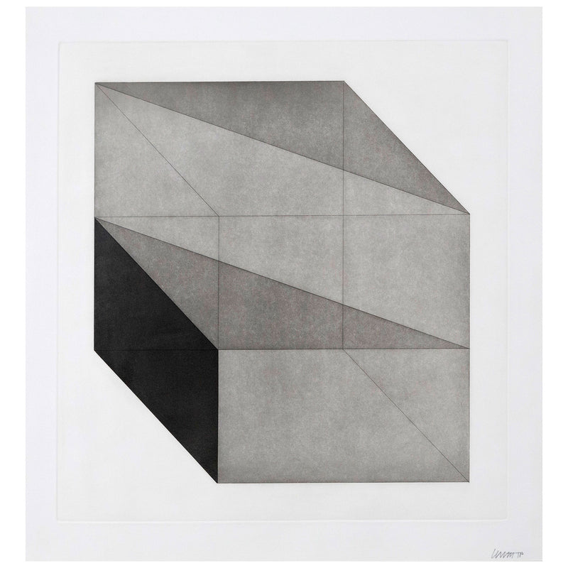 SOL LEWITT "DERIVED FROM A CUBE 5" ETCHING, 1982