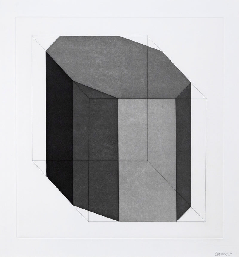 Sol LeWitt "Forms Derived from a Cube" USA, 1982. Etching with aquatint on Somerset Satin White paper. Geometric abstraction. Minimalist art. 1980s abstraction. Iconic American artist. Toronto art gallery.