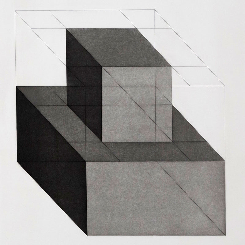 Sol LeWitt "Forms Derived from a Cube" USA, 1982. Etching with aquatint on Somerset Satin White paper. Geometric abstraction. Minimalist art. 1980s abstraction. Iconic American artist. Toronto art gallery.