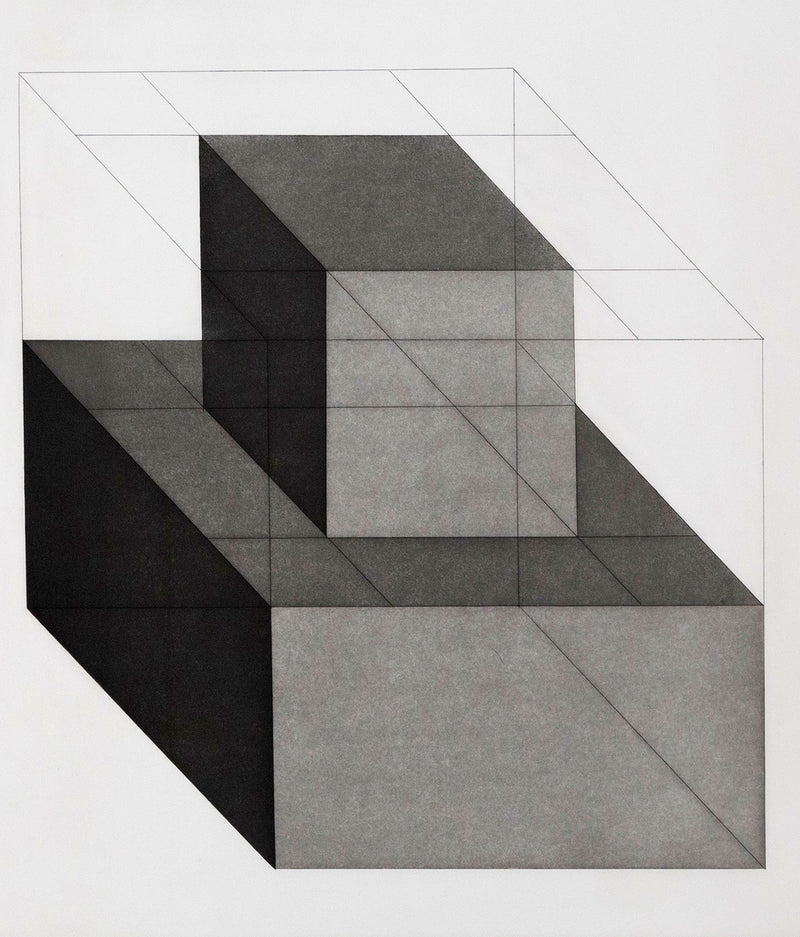 Sol LeWitt "Forms Derived from a Cube" USA, 1982. Etching with aquatint on Somerset Satin White paper. Geometric abstraction. Minimalist art. 1980s abstraction. Iconic American artist. Toronto art gallery.