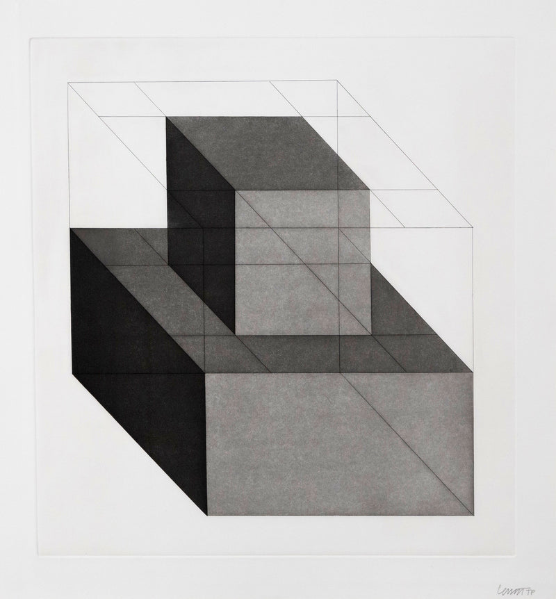 Sol LeWitt "Forms Derived from a Cube" USA, 1982. Etching with aquatint on Somerset Satin White paper. Geometric abstraction. Minimalist art. 1980s abstraction. Iconic American artist. Toronto art gallery.