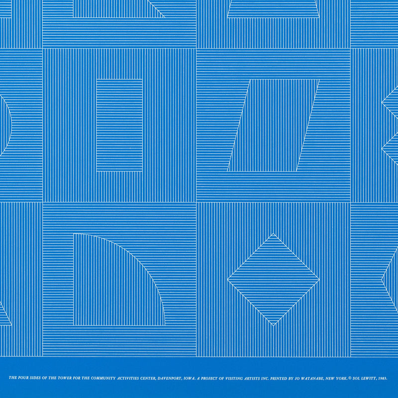 SOL LEWITT "FOUR SIDES OF THE TOWER - BLUE" SILKSCREEN, 1983