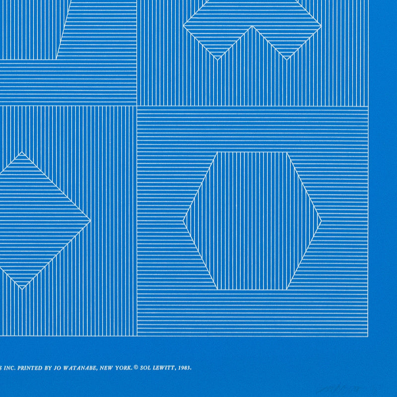 SOL LEWITT "FOUR SIDES OF THE TOWER - BLUE" SILKSCREEN, 1983