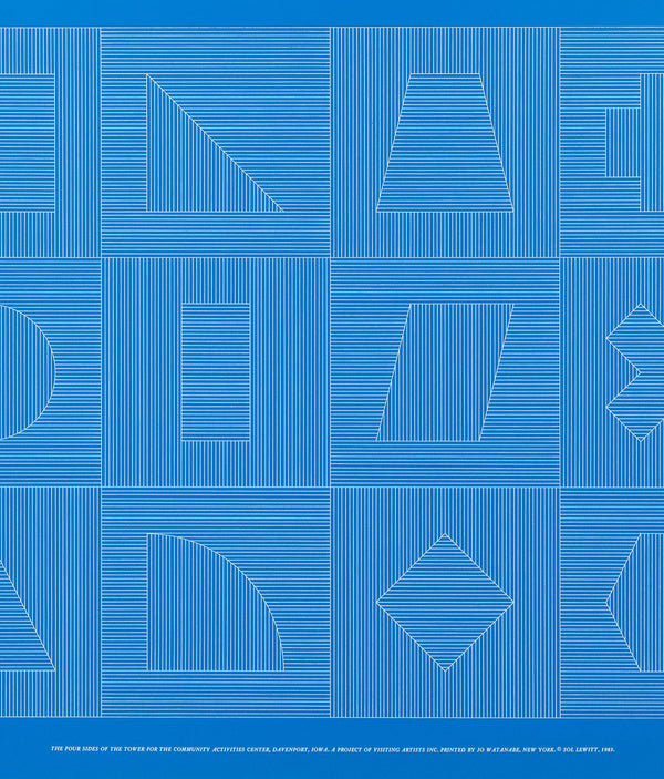 SOL LEWITT "FOUR SIDES OF THE TOWER - BLUE" SILKSCREEN, 1983