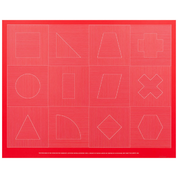 SOL LEWITT "FOUR SIDES OF THE TOWER - RED" SILKSCREEN, 1983