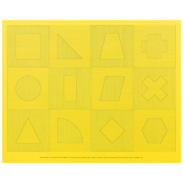 SOL LEWITT "FOUR SIDES OF THE TOWER - YELLOW" SILKSCREEN, 1983