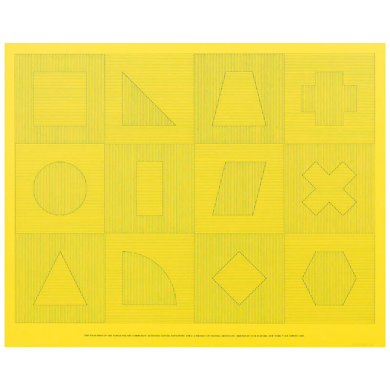 SOL LEWITT "FOUR SIDES OF THE TOWER - YELLOW" SILKSCREEN, 1983