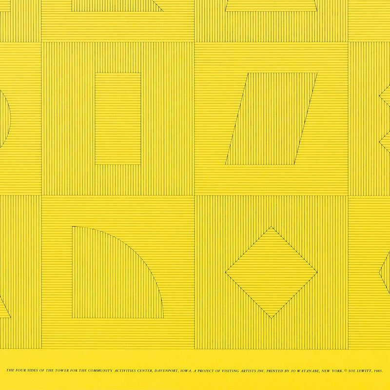 SOL LEWITT "FOUR SIDES OF THE TOWER - YELLOW" SILKSCREEN, 1983