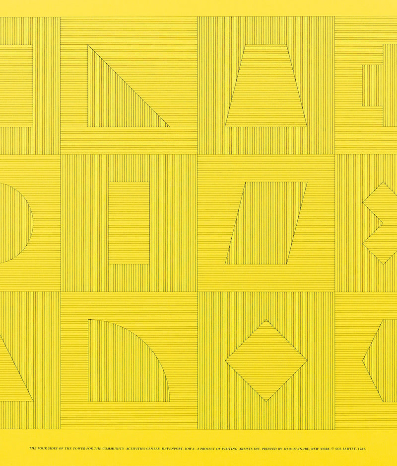 SOL LEWITT "FOUR SIDES OF THE TOWER - YELLOW" SILKSCREEN, 1983