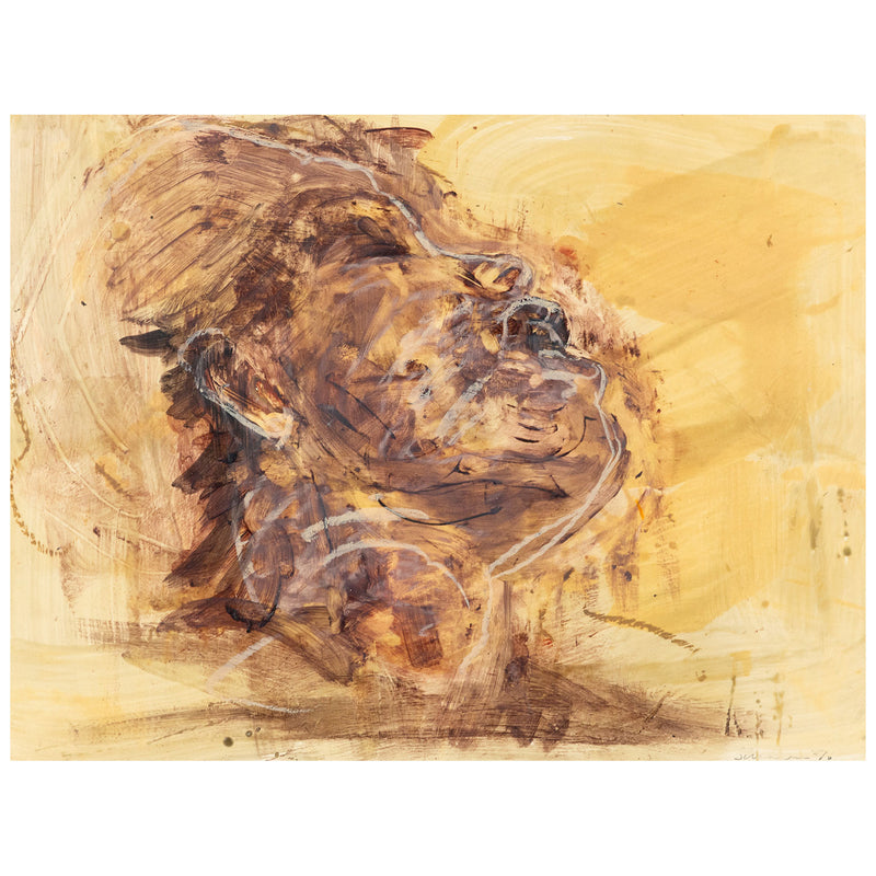 Tony Scherman "Head" Encaustic on paper, 1996