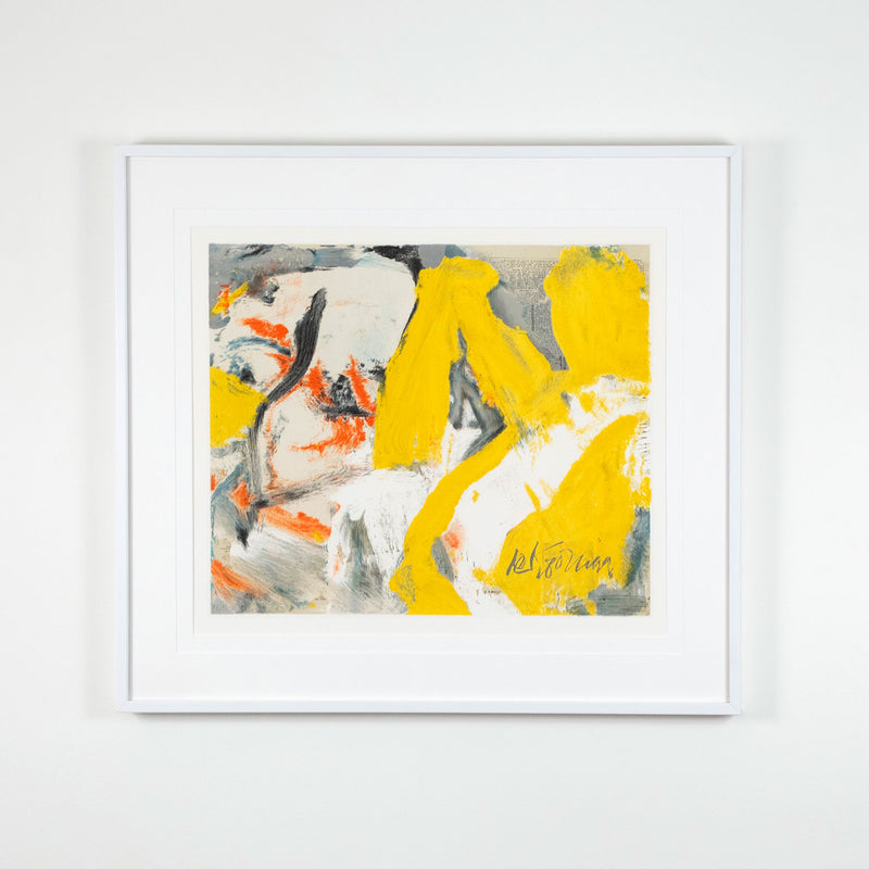 Willem de Kooning, "The Man and the Big Blonde"  USA, 1982  Offset lithograph printed in colors on wove paper  Signed in the plate, numbered by hand (Cii/CL) or 102/150  From an edition of 150 (CL)   23.5"H 29"W (visible)  32"H 38"W (framed)  Minor wear to frame  Published by The Rainbow Art Foundation, available art for sale at Caviar20 Art Gallery Toronto