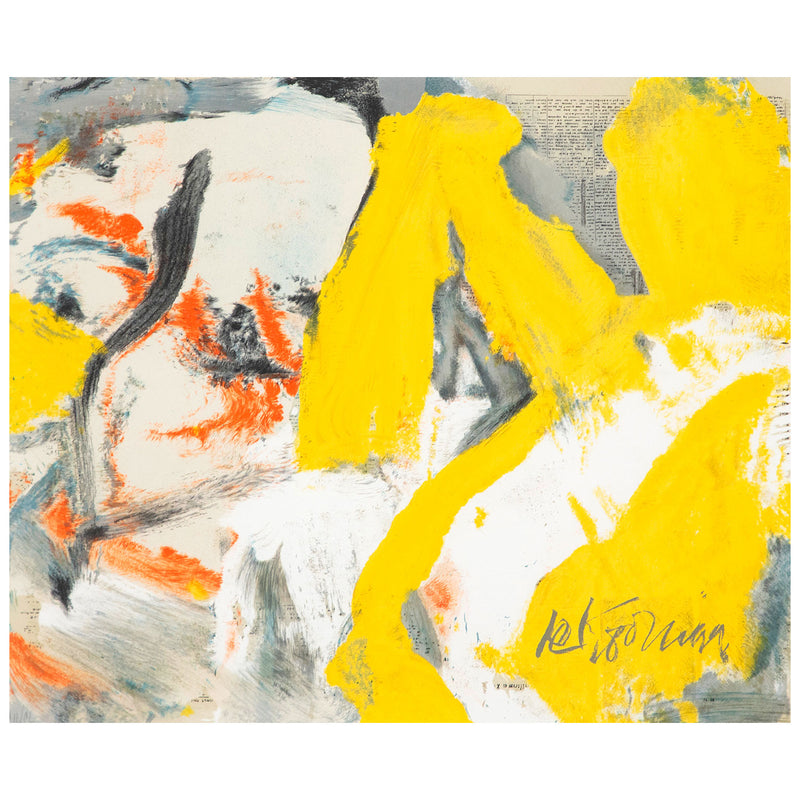 Willem de Kooning, "The Man and the Big Blonde"  USA, 1982  Offset lithograph printed in colors on wove paper  Signed in the plate, numbered by hand (Cii/CL) or 102/150  From an edition of 150 (CL)   23.5"H 29"W (visible)  32"H 38"W (framed)  Minor wear to frame  Published by The Rainbow Art Foundation, available art for sale at Caviar20 Art Gallery Toronto