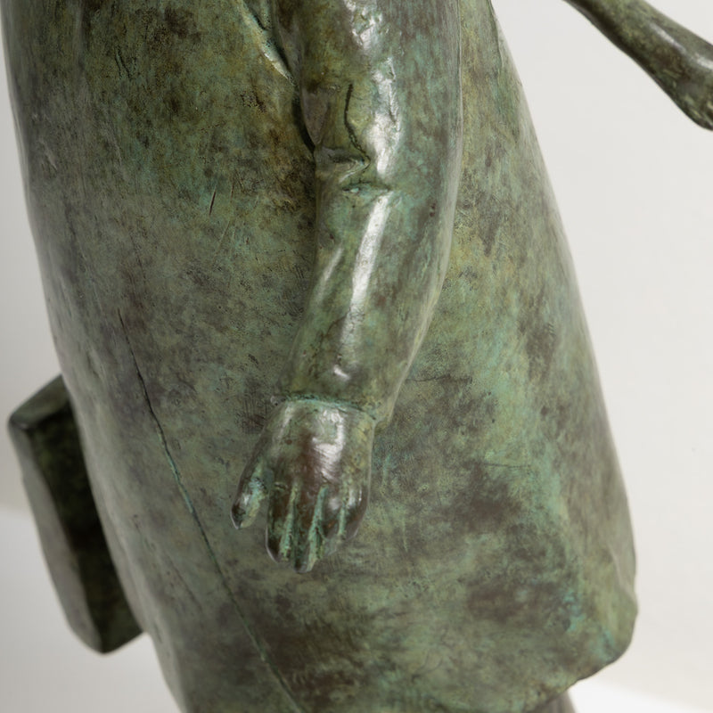 William McElcheran Man with Muse 1989 bronze limited edition businessman muse influence surrealist sculpture canadian artwork canadian sculptor mcelcheran bronze sculpture