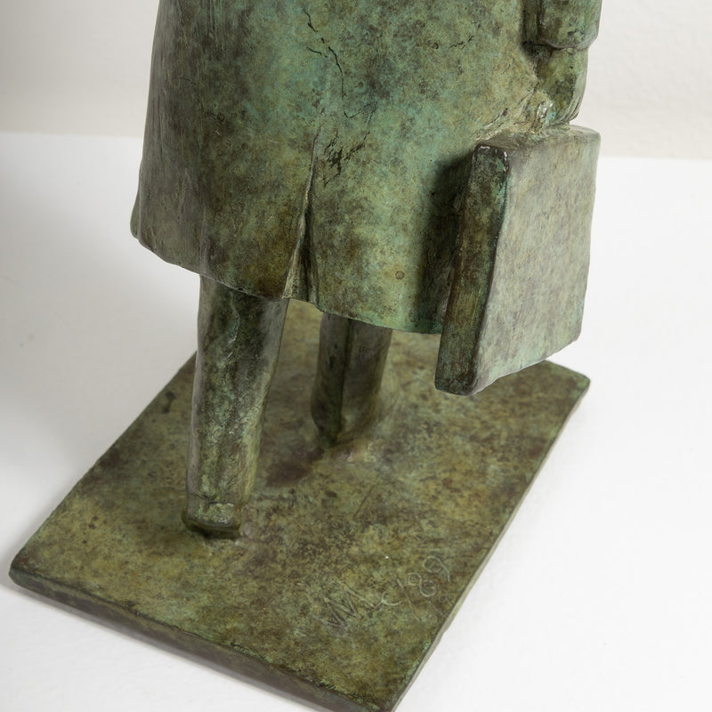 William McElcheran Man with Muse 1989 bronze limited edition businessman muse influence surrealist sculpture canadian artwork canadian sculptor mcelcheran bronze sculpture