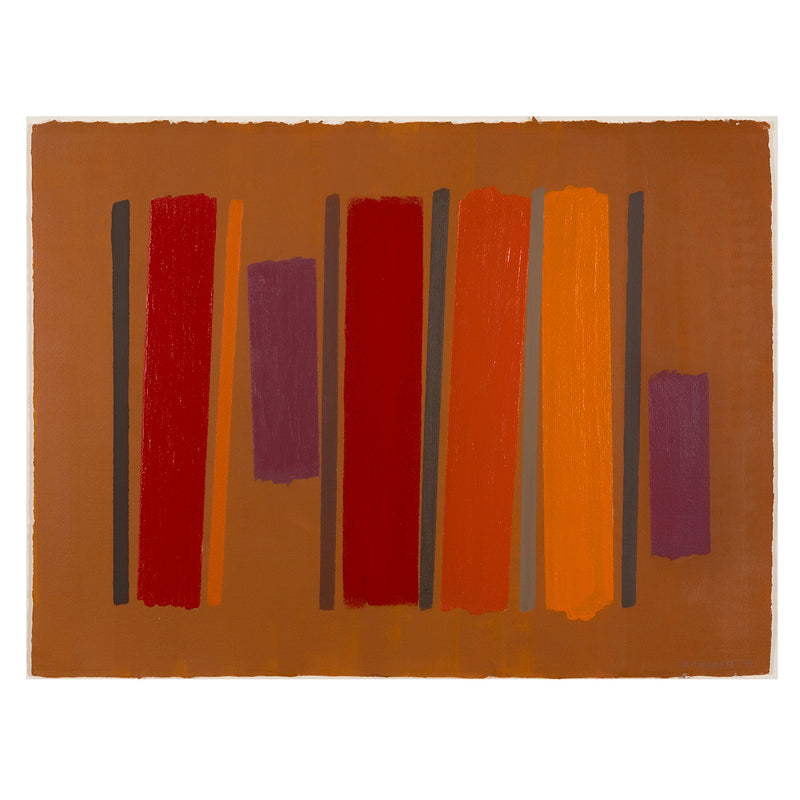 WILLIAM PEREHUDOFF "AUTUMN" ACRYLIC ON PAPER, 1979