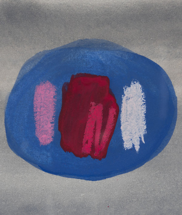 william perehudoff WC-80-201 1980 watercolor watercolour on paper blue dot work on paper 1980s color field art canadian art