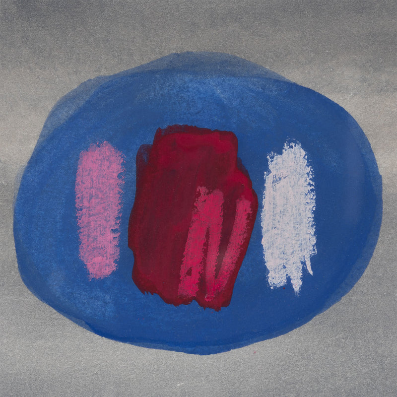 william perehudoff WC-80-201 1980 watercolor watercolour on paper blue dot work on paper 1980s color field art canadian art framed small collect buy sell perehudoff 