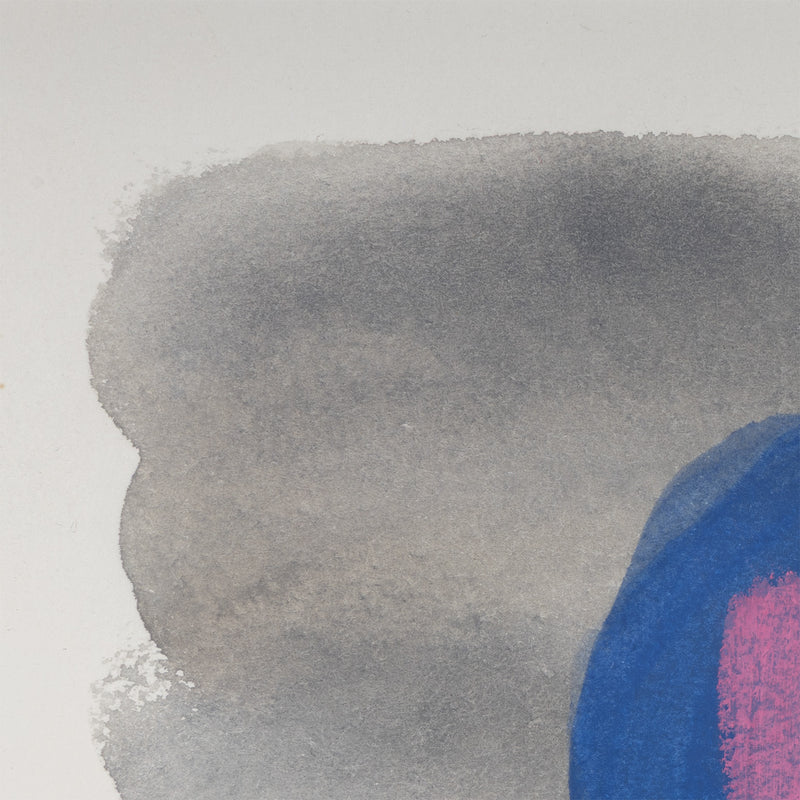 william perehudoff WC-80-201 1980 watercolor watercolour on paper blue dot work on paper 1980s color field art canadian art framed small collect buy sell perehudoff 
